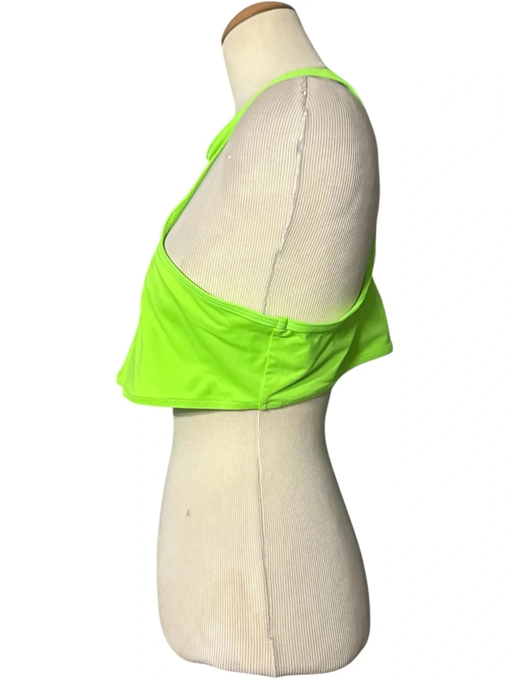 Skims Recycled Swim High Neck Racerback Top NWT Neon Green Size 2X